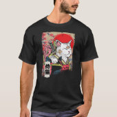 Japanese Samurai Cat Warrior Japan Ninja Kitten T-Shirt (Vorderseite)