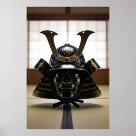 Japanese Samurai Helmet Poster