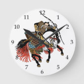 Japanese samurai horseman runde wanduhr (Vorderseite)