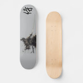 Japanese Samurai Ink Wash Paint Skateboard (Vorderseite)