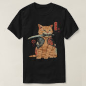 Japanese Samurai Ninja Cat Kawaii Tattoo Graphic T-Shirt (Design vorne)
