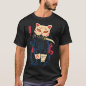 Japanese Samurai Ninja Cat Kitsune funny quotes T-Shirt (Vorderseite)