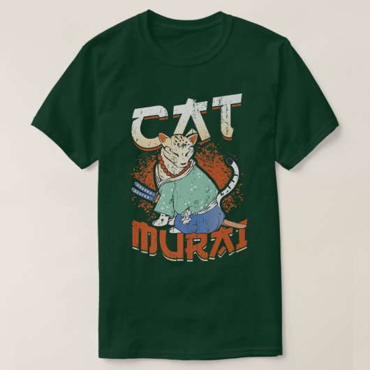 Japanese Samurai Ninja Cat Samurai Premium T-Shirt (Design vorne)