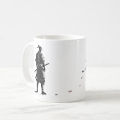 Japanese Samurai × Sakura Ink Art Kaffeetasse (Vorderseite Links)