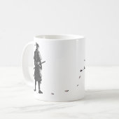 Japanese Samurai&Sakura Ink Art Mug Kaffeetasse (Vorderseite Links)