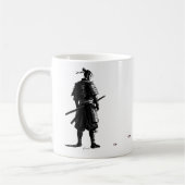 Japanese Samurai&Sakura Ink Art Mug Kaffeetasse (Links)