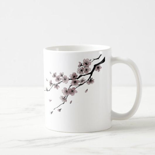 Japanese Samurai&Sakura Ink Art Mug Kaffeetasse (Rechts)