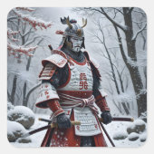 Japanese Samurai square sticker (Vorderseite)
