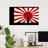 JAPANESE Samurai Warrior Flag Art Poster (Heimbüro)