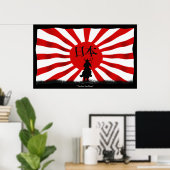 JAPANESE Samurai Warrior Flag Art Poster (Heimbüro)