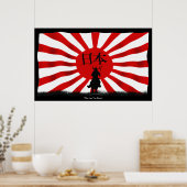 JAPANESE Samurai Warrior Flag Art Poster (Küche)