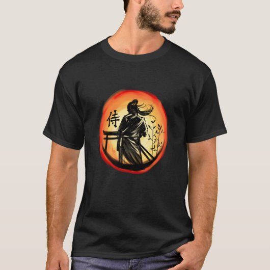 Japanese Samurai Warrior Lone Bushido Warrior T-Shirt (Vorderseite)