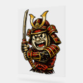 Japanese Samurai Warrior Red Armor Cartoon Art Acrylschild (Winkel)
