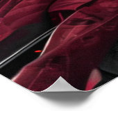 Japanese samurai woman with tattoo under full moon poster (Ecke)