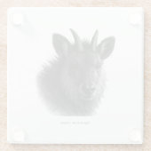 Japanese Serow Black & White Fine Art Glasuntersetzer (Rückseite)