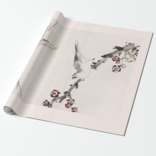 JAPANESE SPARROW CHERRY BLOSSOM Wrapping Paper Geschenkpapier