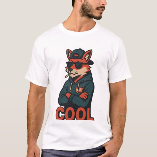 Japanese Streetwear Fox - COOL Urban Anime  T-Shirt (Vorderseite)