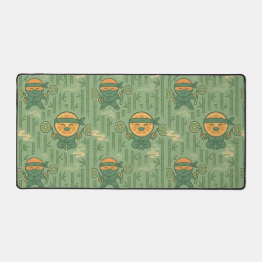 Japanese Style Orange Ninja Repeating Schreibtischunterlage (Vorderseite)