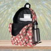 Japanese Style Pale Orange Floral Bamboo Backpackl Bedruckter Rucksack