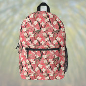 Japanese Style Pale Orange Floral Bamboo Backpackl Bedruckter Rucksack