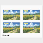 Japanese Summer Sunflower Sticker (Blatt)