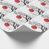 Japanese Sun & Nature Brush Art Geschenkpapier (Ecke)