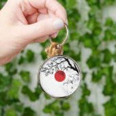 Japanese Sun & Nature Brush Art Schlüsselanhänger (Hand)