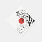Japanese Sun & Nature Brush Art Serviette (Ecke)