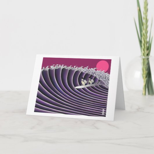 japanese sunset surfing karte (Vorderseite)