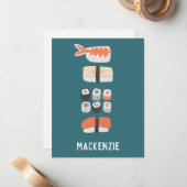 Japanese Sushi Personalized Mitteilungskarte (Vorderseite/Rückseite Beispiel)