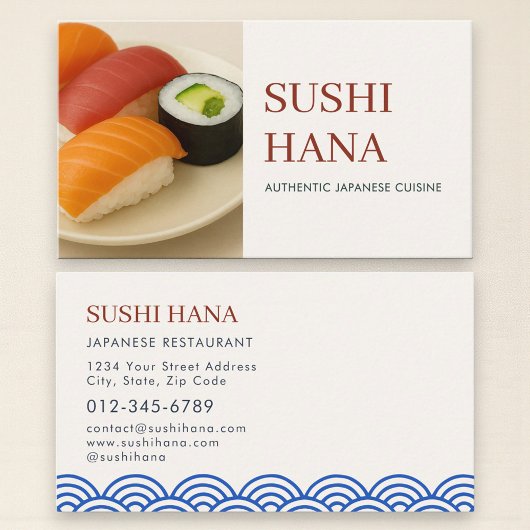 Japanese Sushi Restaurant Catering Service Photo Visitenkarte