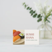 Japanese Sushi Restaurant Catering Service Photo Visitenkarte (Stehend Vorderseite)