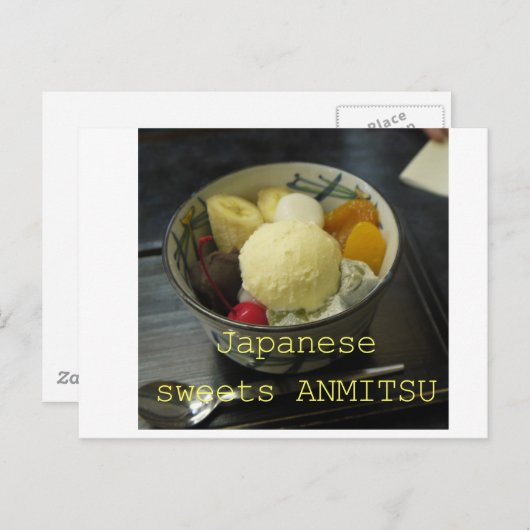 JAPANESE SÜSSIGKEITEN ANMITSU POSTKARTE (Vorne/Hinten)