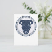 Japanese terrier paper-cutting /日本テリア・切り絵 トートバッグ postkarte (Stehend Vorderseite)