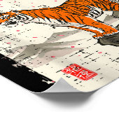 Japanese Tiger Cherry Blossoms Sakura Art Women Me Poster (Ecke)