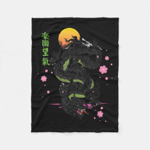 Japanese Tokyo Dragon Asian Kanji Sakura Tattoo Ae Fleecedecke