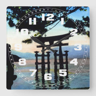 Japanese Torri Quadratische Wanduhr