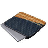 Japanese Tortoise and Diamond Pattern Gold Navy Laptopschutzhülle (Vorne Knopf)