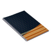 Japanese Tortoise and Diamond Pattern Gold Navy Notizblock (Rechte Seite)