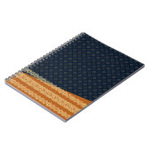 Japanese Tortoise and Diamond Pattern Gold Navy Notizblock (Linke Seite)