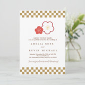 Japanese Touch Bridal Einladung (Stehend Vorderseite)