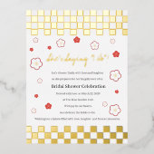 Japanese Touch Bridal Folie Einladungspostkarte (Vorderseite)