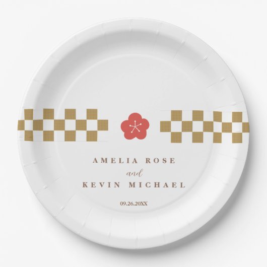 Japanese Touch Bridal Pappteller (Vorderseite)