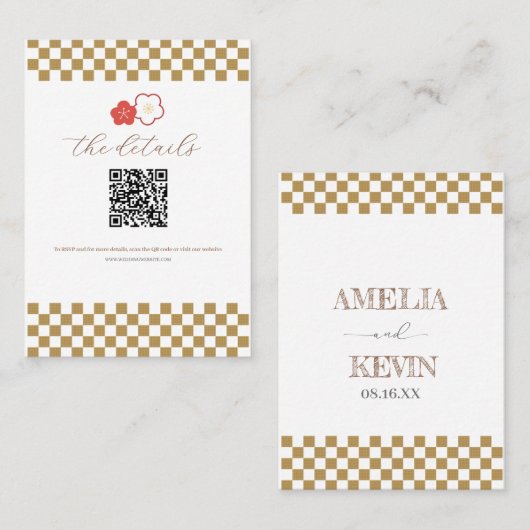 Japanese Touch Bridal Platzkarte (Vorne/Hinten)