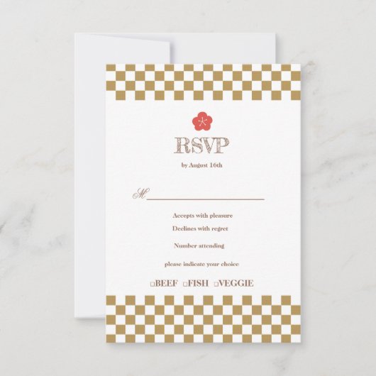 Japanese Touch Bridal RSVP Karte (Vorderseite)