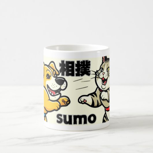 Japanese Traditional Animal Doc Cat Sumo Kaffeetasse (Mittel)