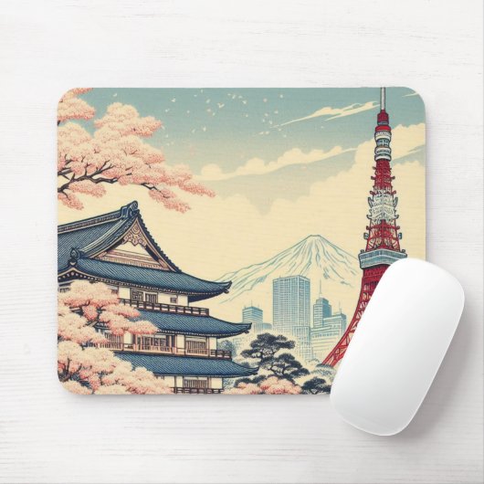 Japanese Traditional Vintage Mousepad (Mit Mouse)
