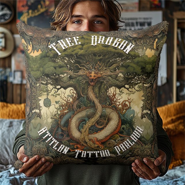 Japanese Tree Dragon Bonsai Tree AI Art Kissen (Von Creator hochgeladen)