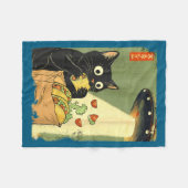 Japanese UFO Tacos Cat Anime Fleecedecke (Vorderseite (Horizontal))