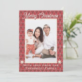 Japanese Uroko Pattern Christmas Photo Feiertagskarte (Stehend Vorderseite)